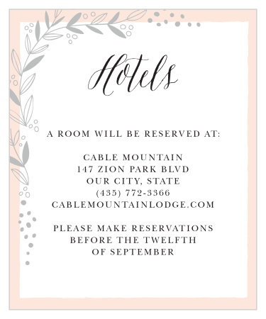 Recommend the best hotels to your guests with our stunning Delicate Botanical Accommodation Card!