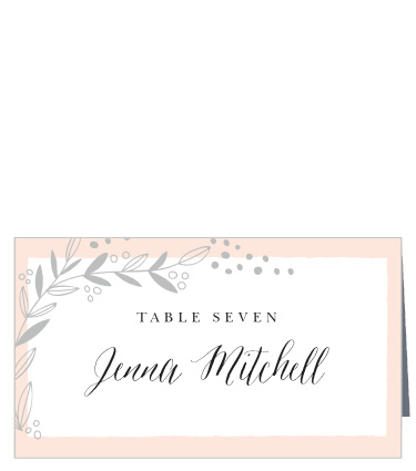 Our Delicate Botanical Place Cards utilize the same gorgeous design and color scheme as several other cards in the Delicate Botanical wedding suite.