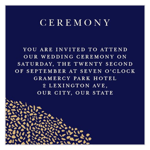 The colors and design of our Pebble Walkway Ceremony Cards are are meant to suggest a lantern lit pebbled walkway.