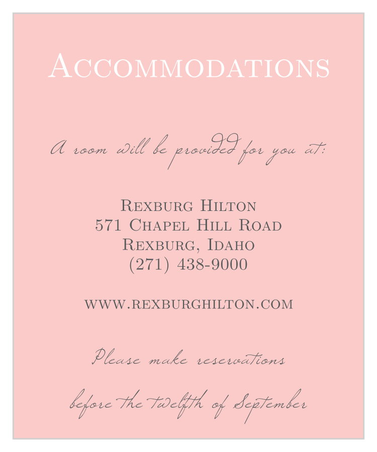 Illustrated Rose Accommodation Cards