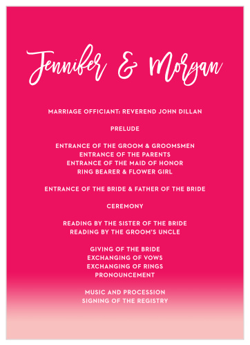 Bright Stars Wedding Programs are the perfect choice for ensuring that your guests can follow along with the moments and members of your wedding ceremony. 