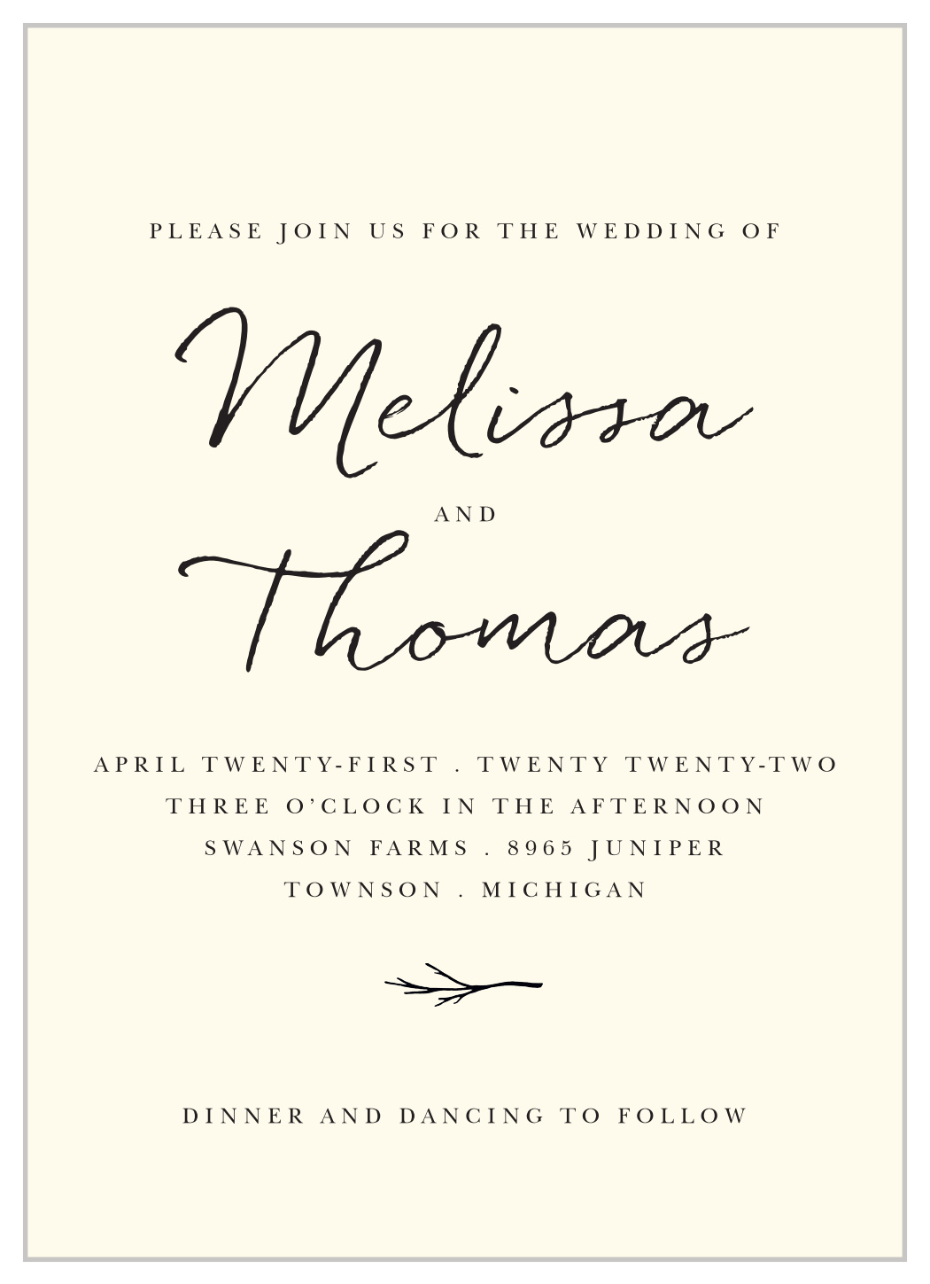 Weathered Twig Wedding Invitations