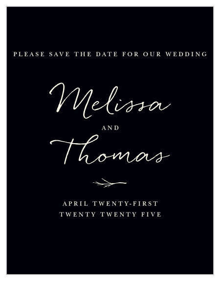 For a beautiful magnet befitting the elegance of your wedding plans, look no further than our Weathered Twig Save-the-Date Magnets!