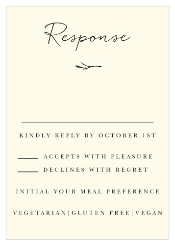 Weathered Twig Response Cards give you the opportunity to tally up all of your guests, as well as their individualized needs.