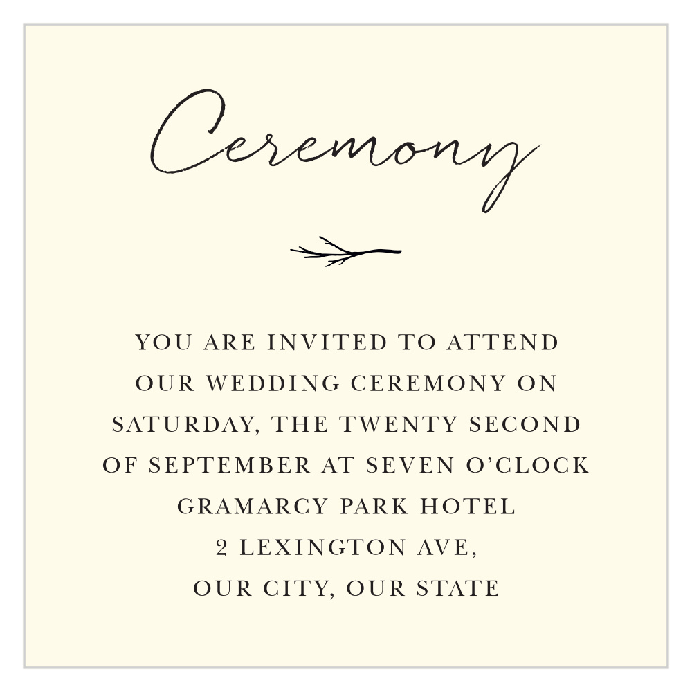Weathered Twig Ceremony Cards