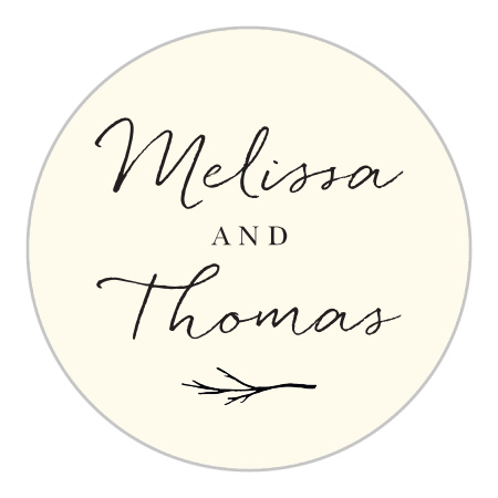 Weathered Twig Wedding Stickers