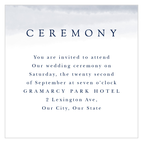 Our Majestic Views Ceremony Cards utilize the same gorgeous design and color scheme as several other cards in the Vintage Views wedding suite.