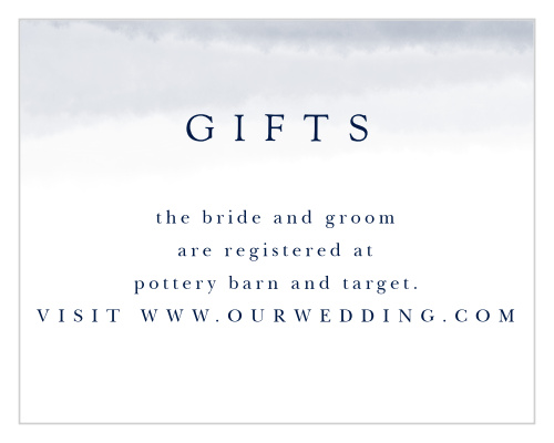 Our Majestic Views Registry Cards utilize the same gorgeous design and color scheme as several other cards in the Vintage Views wedding suite.