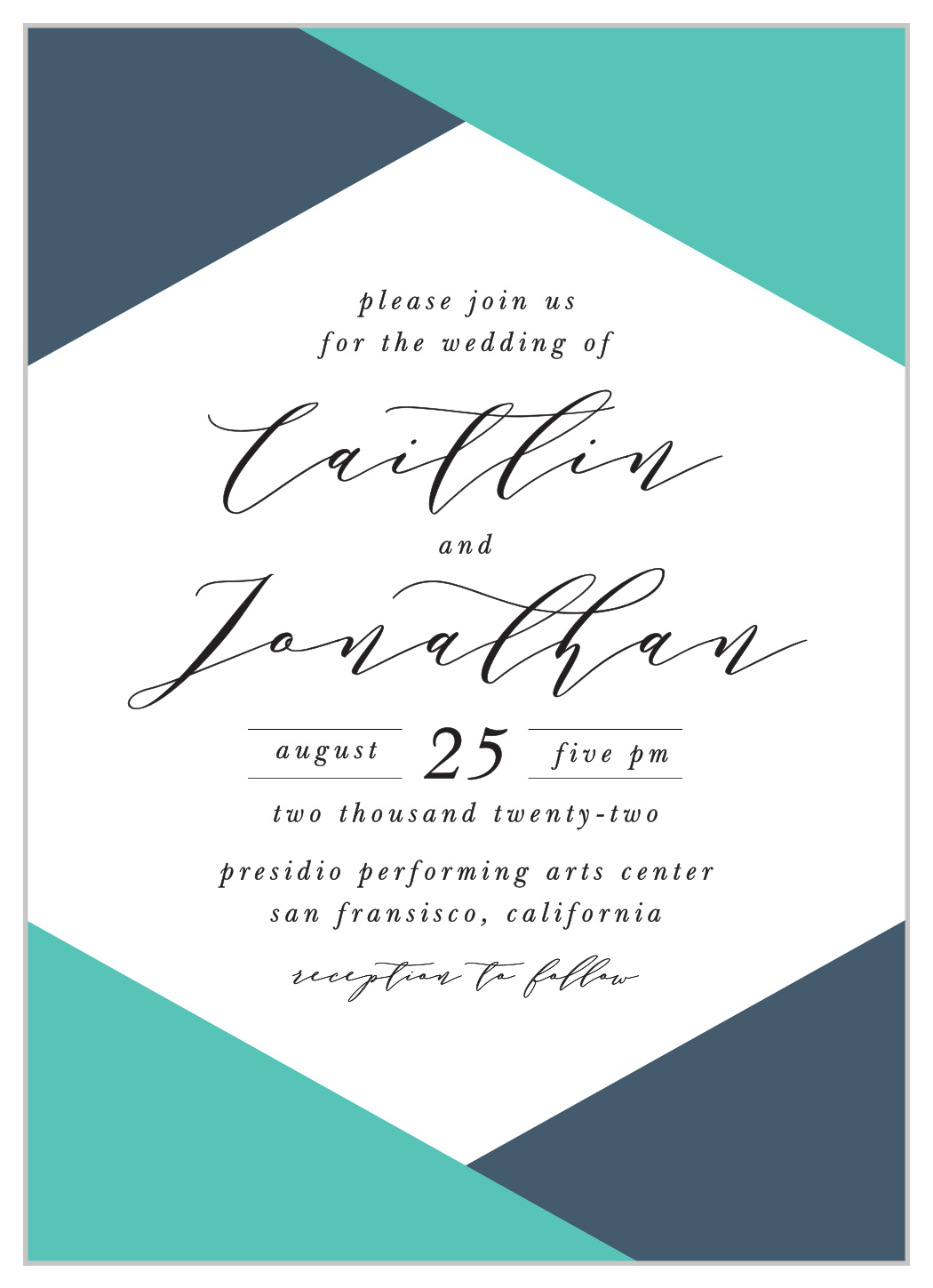 Geometric Apex Wedding Invitations