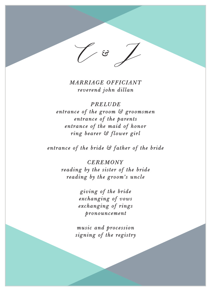 Geometric Apex Wedding Programs