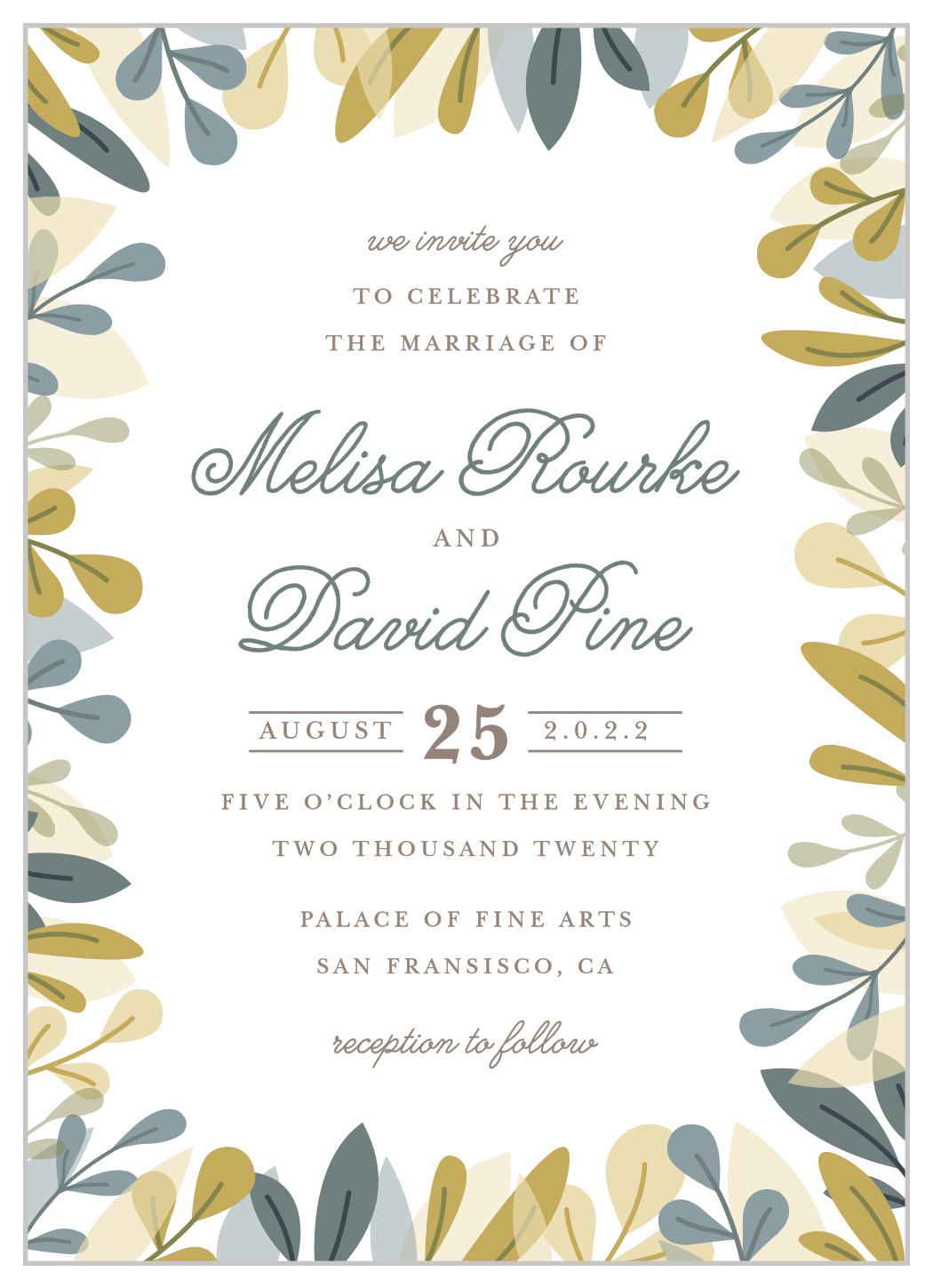 Forest Leaves Wedding Invitations
