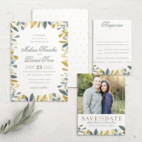 Forest Leaves Wedding Invitations