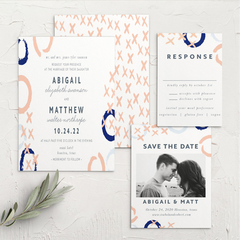 X & O Wedding Invitations