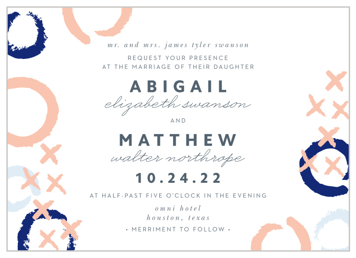 For a beautiful invitation befitting the elegance of your wedding plans, look no further than our X & O Wedding Invitations.