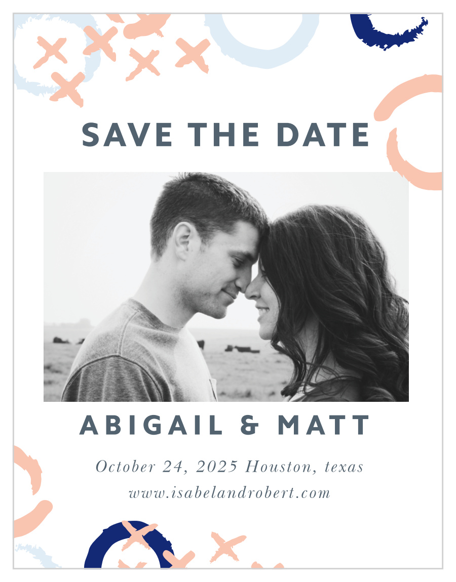 X & O Save the Date Cards