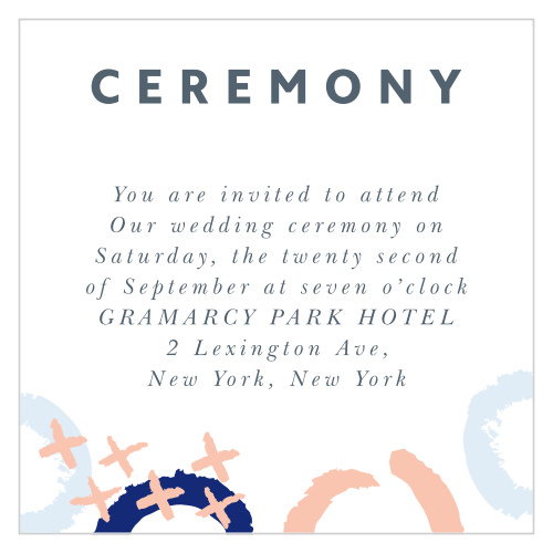 Our X & O Ceremony Cards utilize the same gorgeous design and color scheme as several other cards in the X & O wedding suite.