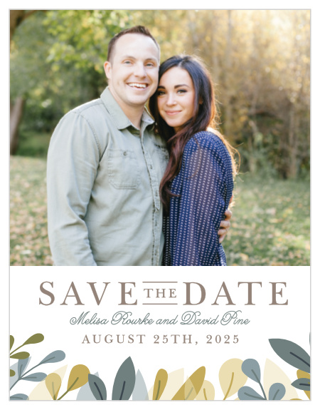 Our Forest Leaves Save-the-Date Magnets ensure that your loved ones mark their calendars well in advance of your special day. 