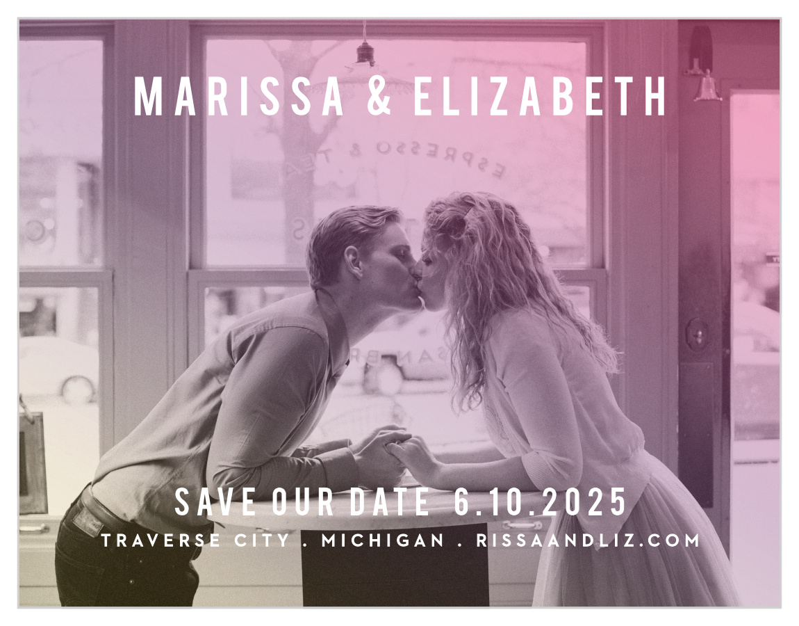 Rainbow Ombre Save the Date Cards