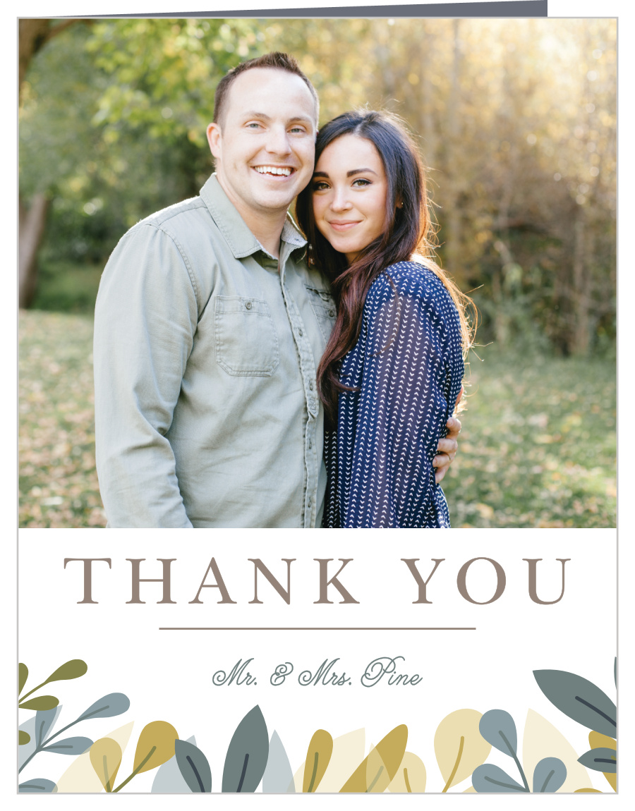 Forest Leaves Wedding Thank You Cards