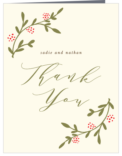 Send your guests your most sincere gratitude with the rustic, botanical style of the Bountiful Berries Thank You Cards.