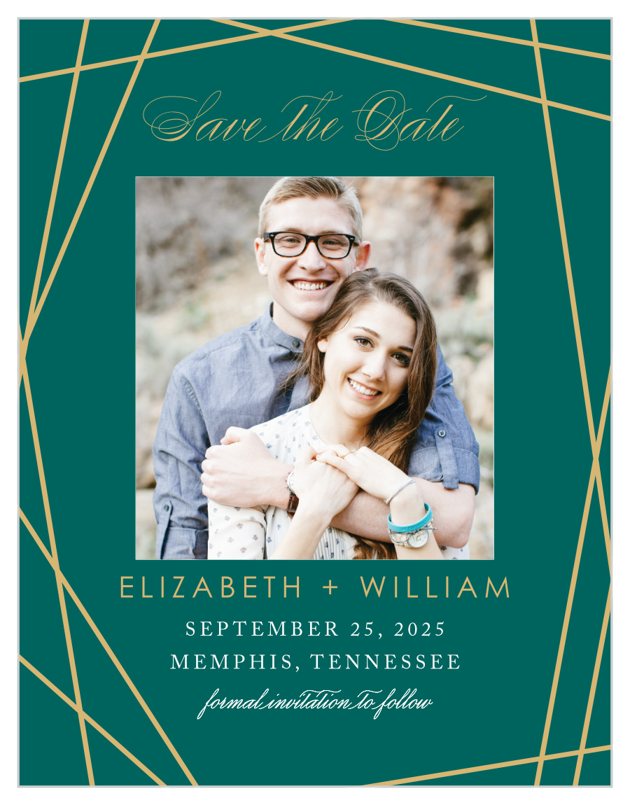 Emerald Facets Save the Date Cards