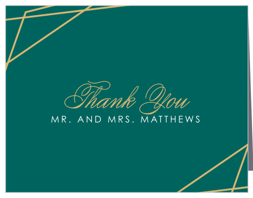 Emerald Facets Wedding Thank You Cards