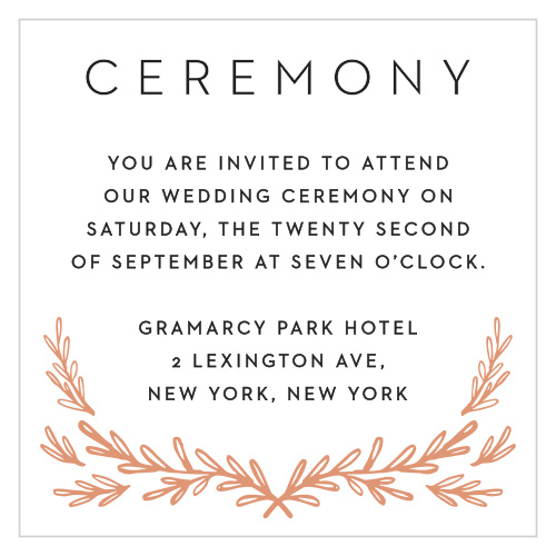 Our Gilded Frame Ceremony Cards utilize the same gorgeous design and color scheme as several other cards in the Gilded Frame wedding suite.