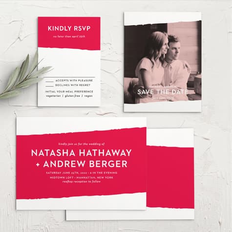 Torn Paper Wedding Invitations