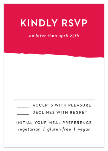 Tally up your guests as well as their individualized needs with our Torn Paper Response Cards.