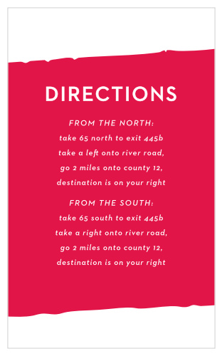 Guide your guests through every step and every turn on the way to your dream venue; with tour Torn Paper Direction Cards, you won't have to worry about who will and won't arrive to your ceremony on time.