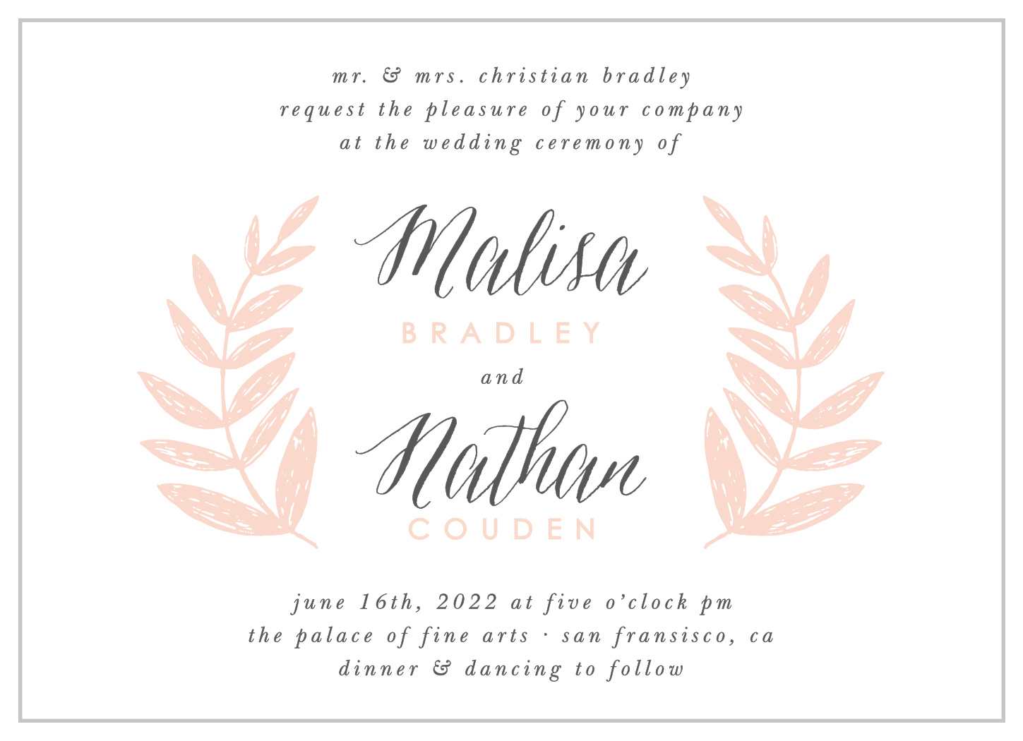Wedding Wreath Wedding Invitations
