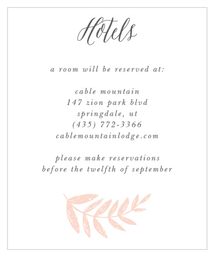 Wedding Wreath Accommodation Cards
