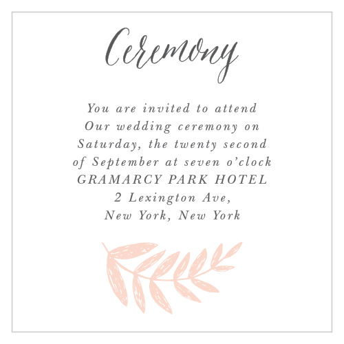 Our Wedding Wreath Ceremony Cards utilize the same gorgeous design and color scheme as several other cards in the Wedding Wreath wedding suite.