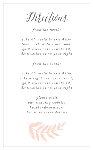 Our Wedding Wreath Direction Cards utilize the same gorgeous design and color scheme as several other cards in the Wedding Wreath wedding suite.