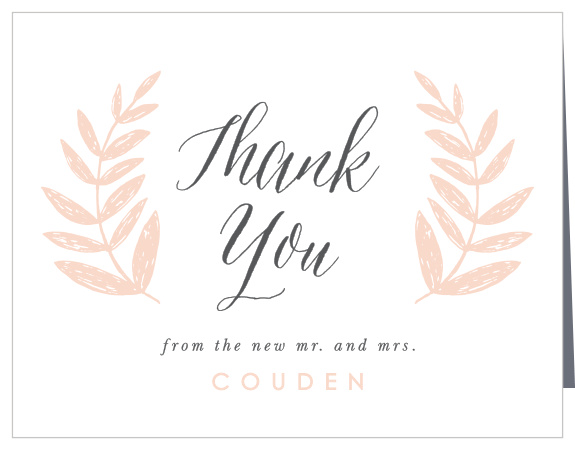 Our Wedding Wreath Thank You Cards utilize the same gorgeous design and color scheme as several other cards in the Wedding Wreath wedding suite.