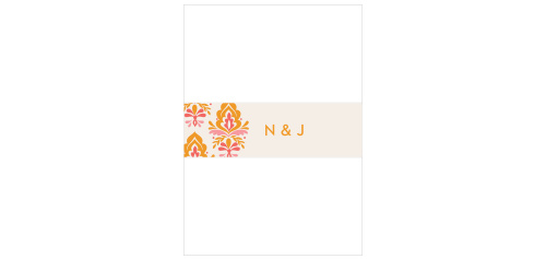 Keep all of your cards organized together in style with our Damask Sides Wedding Belly Bands.