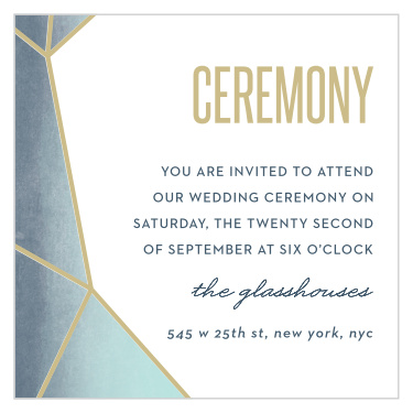 Our Gleaming Gemstone Ceremony Cards utilize the same gorgeous design and color scheme as several other cards in the Gleaming Gemstone wedding suite.