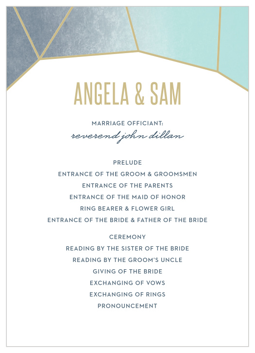 Gleaming Gemstone Wedding Programs are the perfect choice for ensuring that your guests can follow along with the moments and members of your wedding ceremony.