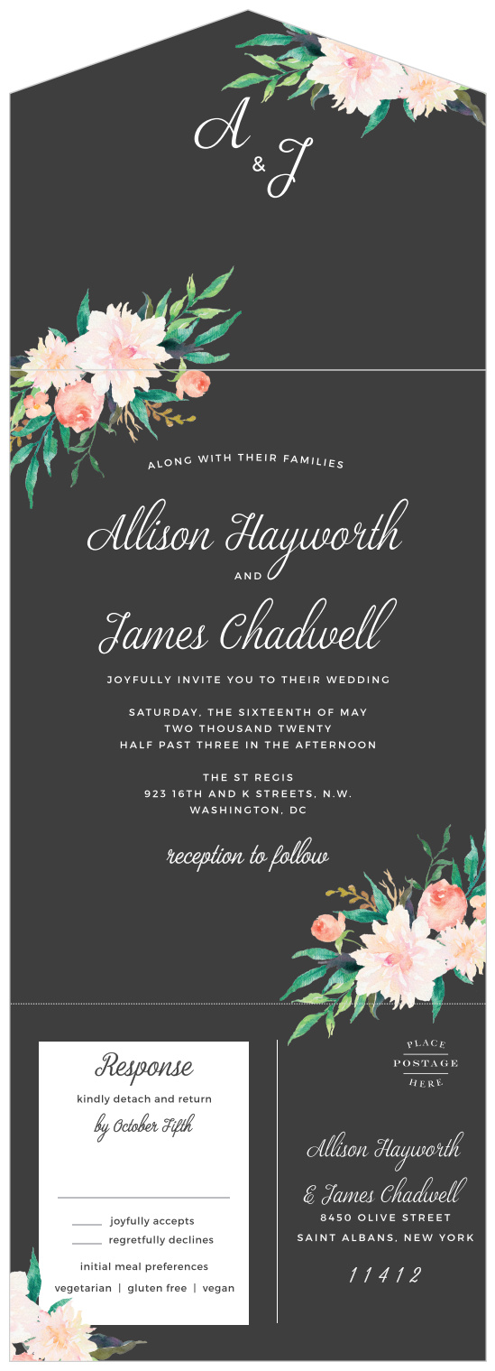 Show your guests that your love is in full bloom with our Blossoming Love Seal & Send Wedding Invitations.