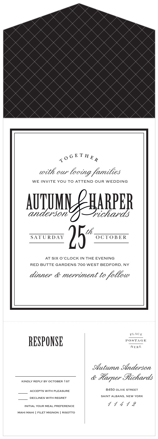 Wedding invitations don't get much more classic than our Antique Elegance Seal & Send Wedding Invitations.