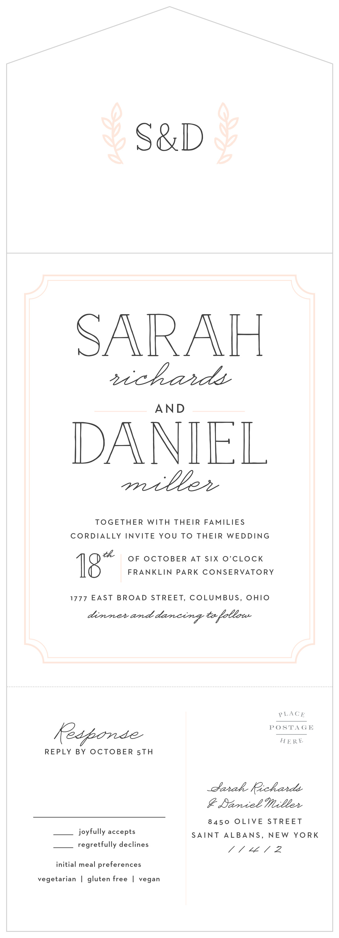 Type Frame Seal & Send Wedding Invitations