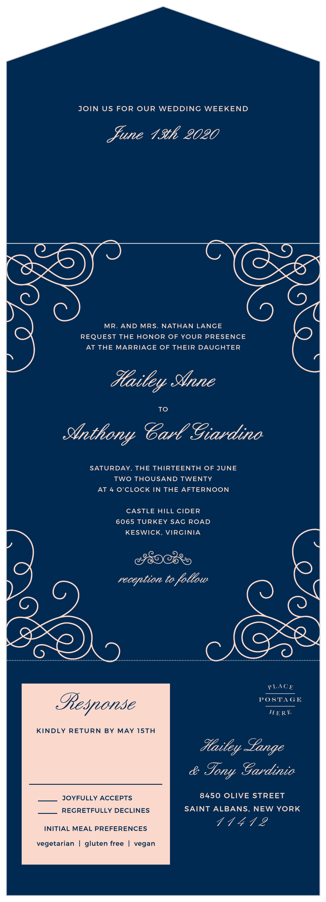 Modern Love Seal and Send Wedding Invitations by Basic Invite