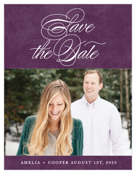 Enjoy the company of your friends and family when you use our In The Mood Wedding Save-the-Date Cards to notify them.