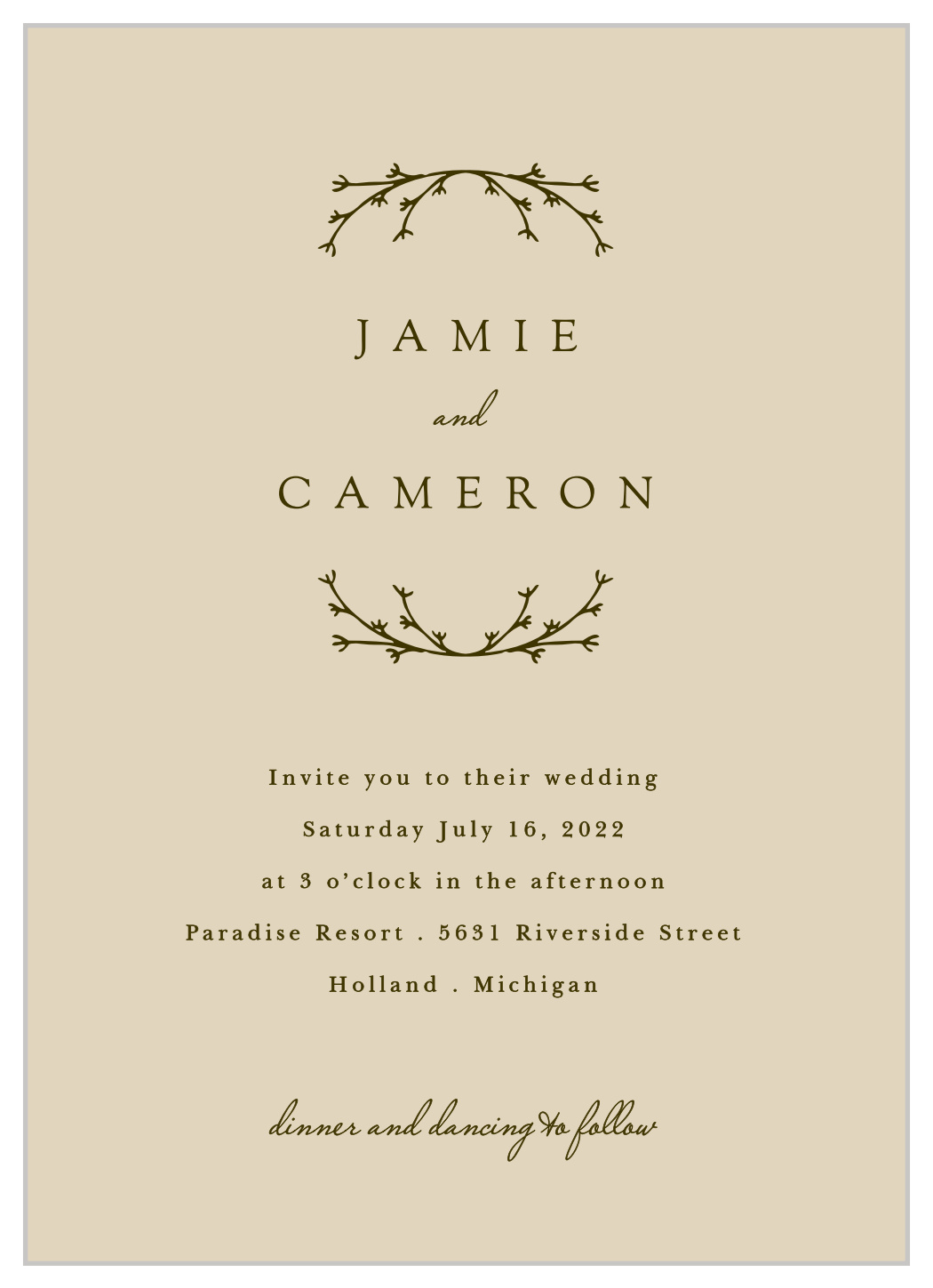 Charming Twig Wedding Invitations