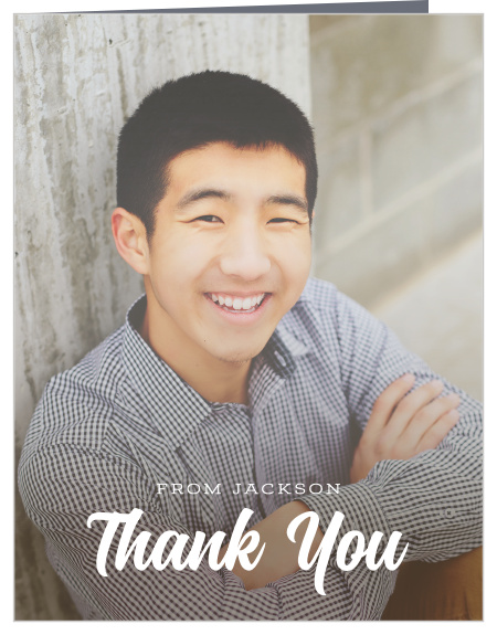 Turn your appreciation into something tangible with our gorgeous Streaming Senior Graduation Thank You Card.