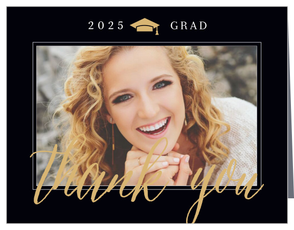 Express your gratitude with our endlessly beautiful Classic Graduate Graduation Thank You Card.