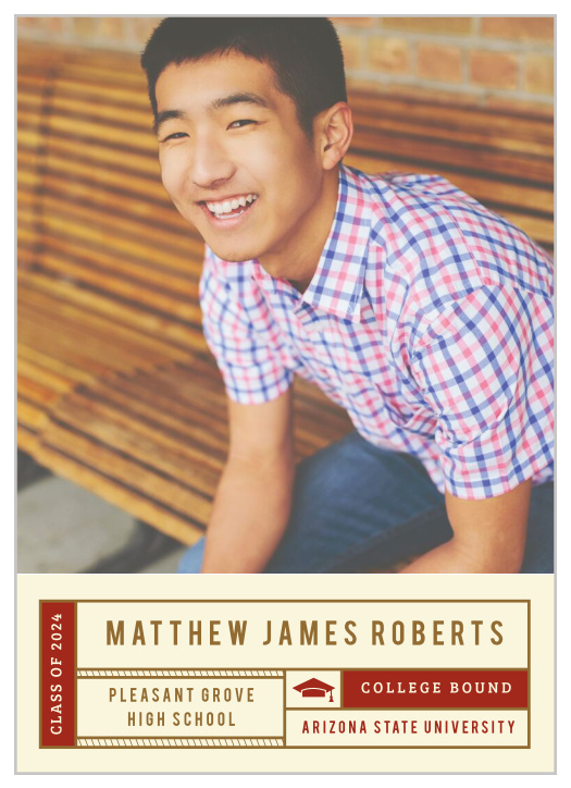Our Classic Blocks Graduation Announcements feature a focus on what matters most: your graduate.