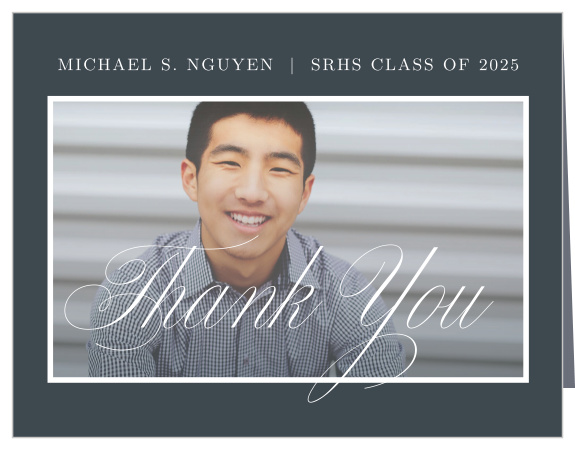 Our gorgeous Classic Border Graduation Thank You Card is exactly what you need to express your gratitude.