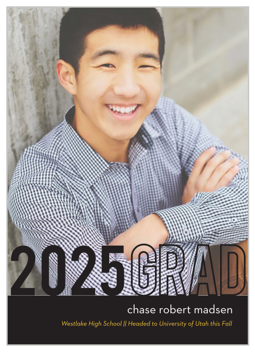 Give your graduate the opportunity to spend their day with everyone they cherish most using our Clean Cut Graduation Announcements.