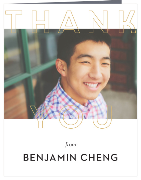 Share your appreciation with your guests using our elegant Clean Lines Graduation Thank You Card.